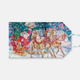 Schlittenpferd des Weihnachtsmanns Schnees-Christn Geschenkanhänger