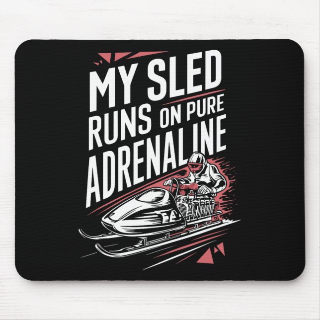 Schlittenschnee Wintersport Winter Outdood Act Mousepad (Vorne)