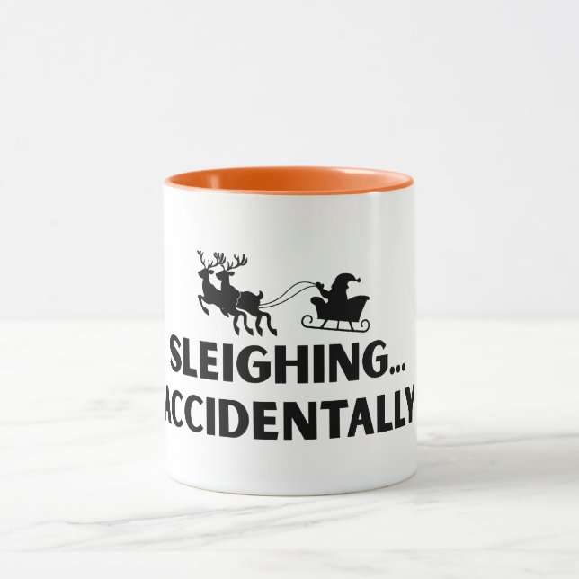 Schlittenunfall lustiger sarkastischer Becher Tasse (Zentrum)