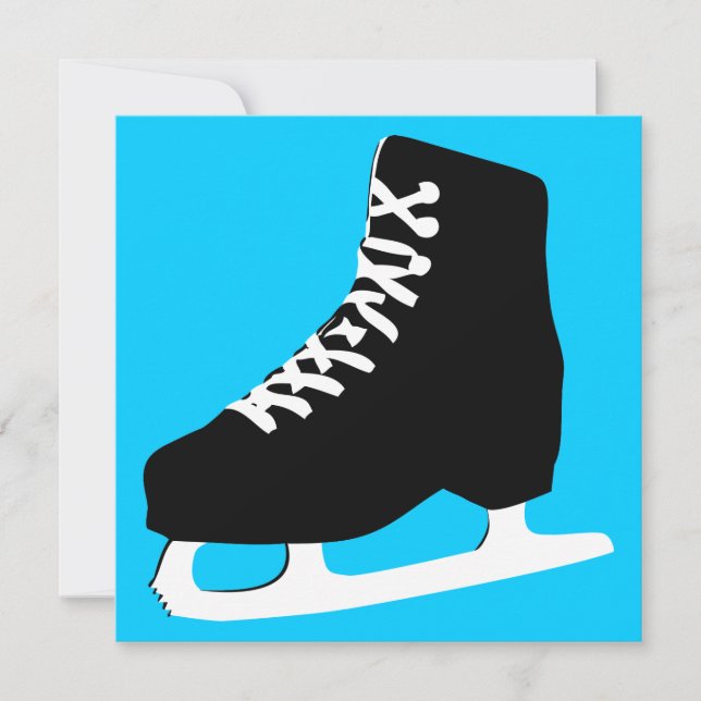 Schlittschuh Einladung (Vorderseite)