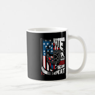 Schlittschuh Schießen Score Wiederholen Eishockey Kaffeetasse