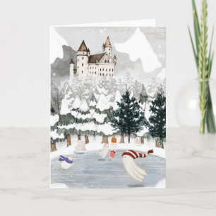 Schlittschuhfahren Feiertagskarte