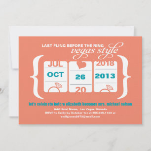 Schlitz-Maschinen-Junggeselinnen-Abschied in Vegas Einladung