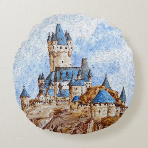 Schloss am Rhein Rundes Kissen