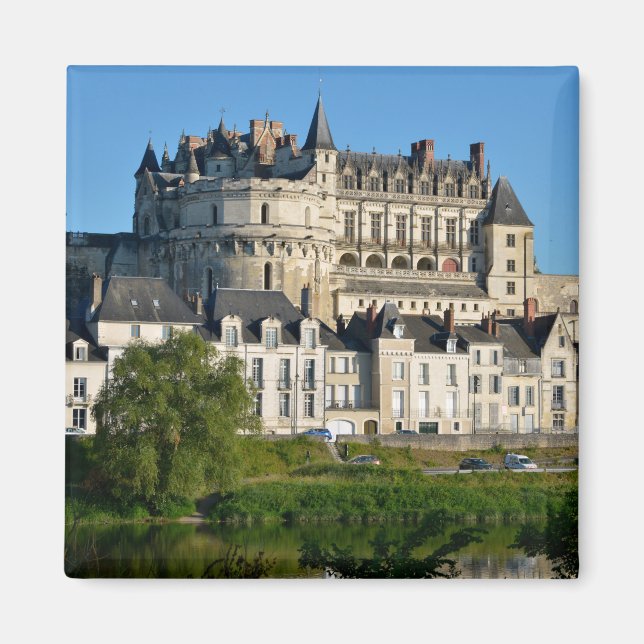 Schloss Amboise Frankreich Postcard Square Sticker Magnet (Vorne)