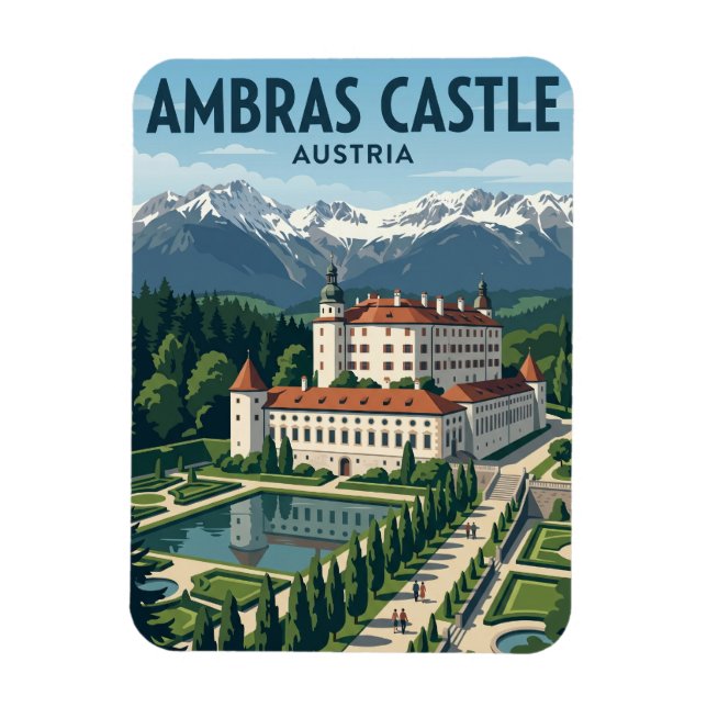 Schloss Ambras Österreich Magnet (Vertikal)