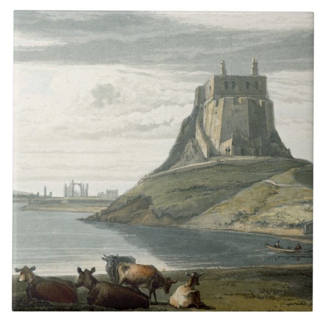 Schloss auf heiliger Insel, Northumberland, von Fliese (Vorderseite)