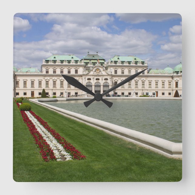 Schloss Belvedere, Wien, Österreich Quadratische Wanduhr (Vorderseite)