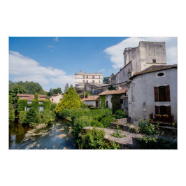 Schloss Bourdeilles und Dronne-Fluss, Dordogne Poster