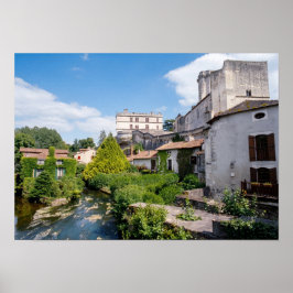 Schloss Bourdeilles und Dronne-Fluss, Dordogne Poster