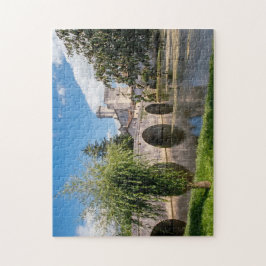 Schloss Bourdeilles und Steinbrücke, Frankreich Puzzle