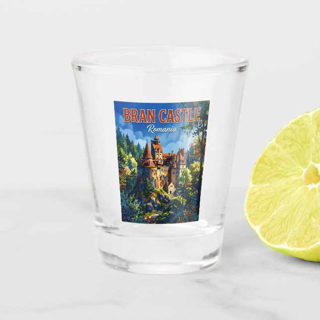 Schloss Bran Rumänien Schnapsglas (Vorderseite)