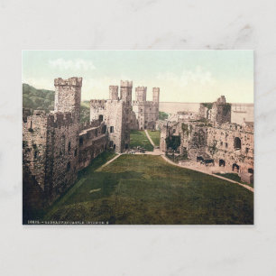Schloss Carnarvon, Vintag Wales c1910 Postkarte