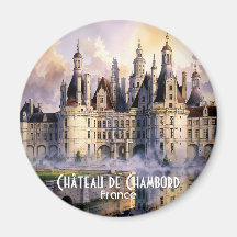 Schloss Chambord Loire Frankreich Aquarell Burg
