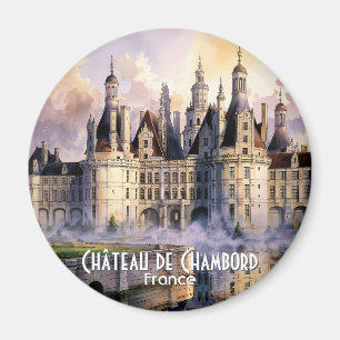 Schloss Chambord Loire Frankreich Aquarell Burg Magnet