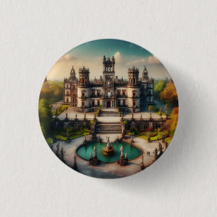Schloss Chapultepec Mexiko Vintage Reise Button
