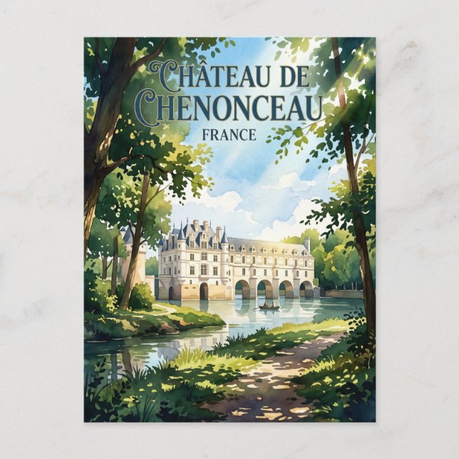 Schloss Chenonceau Frankreich Postkarte (Vorderseite)