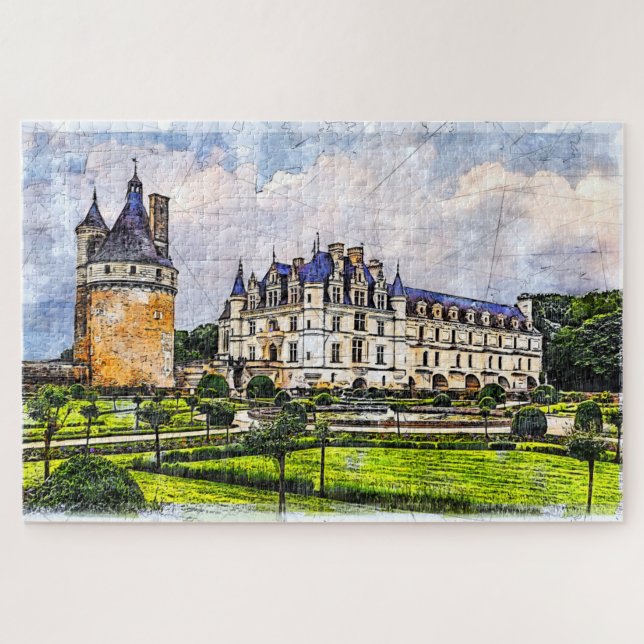 Schloss Chenonceau. Frankreich. Puzzle (Horizontal)