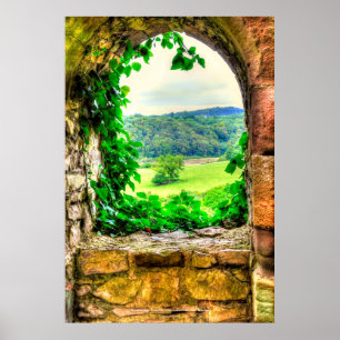 Schloss Chepstow Fenster II, Monmouthshire, Wales Poster