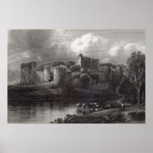 Schloss Chepstow, graviert von R. Hinshelwood Poster