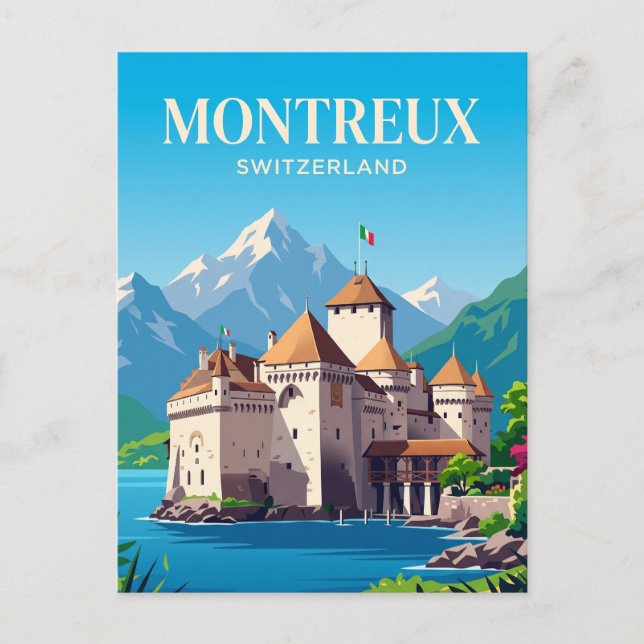 Schloss Chillon Schweiz Postkarte (Vorderseite)