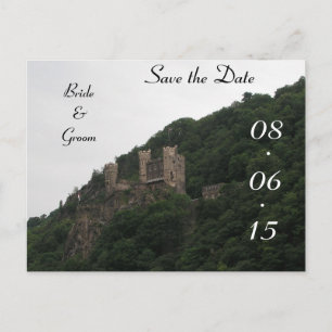 Schloss, das Save the Date Wedding ist Ankündigungspostkarte