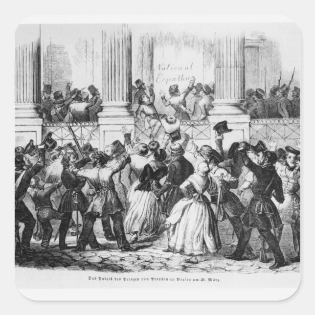 Schloss der Preußen in Berlin Quadratischer Aufkleber (Vorderseite)