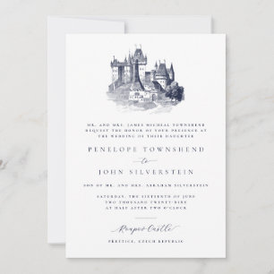 Schloss Elegante Illustration Formelle Hochzeit Einladung