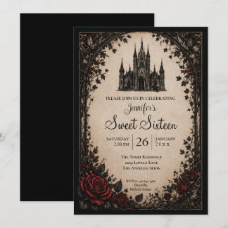 Schloss Floral Gothic Sweet 16 Einladung