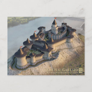 Schloss Gaillard, der auf den Kleinen Andely aufpa Postkarte