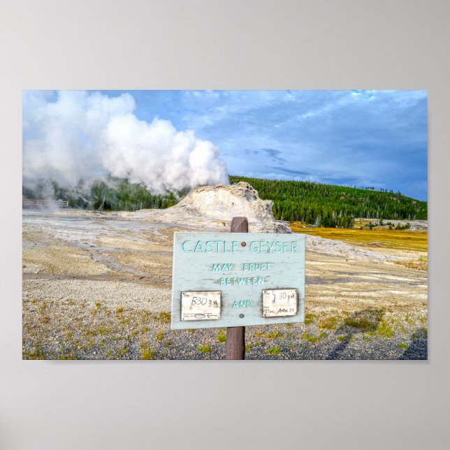 Schloss Geyser, Yellowstone Nationalpark, Wyoming Poster (Vorne)
