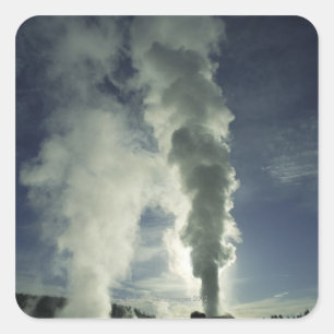 Schloss-Geysir, Yellowstone Nationalpark Quadratischer Aufkleber