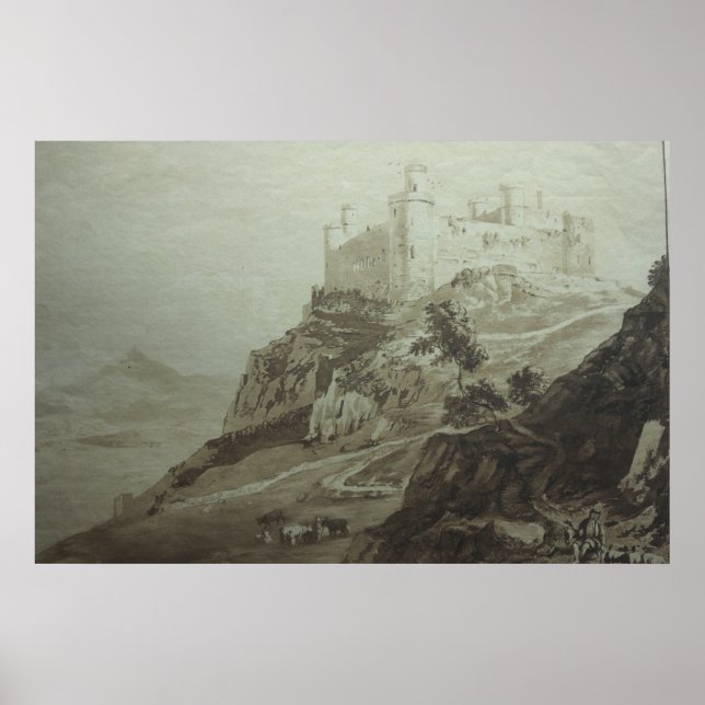 Schloss Harlech - Paul Sandby - c1800 Poster (Vorne)
