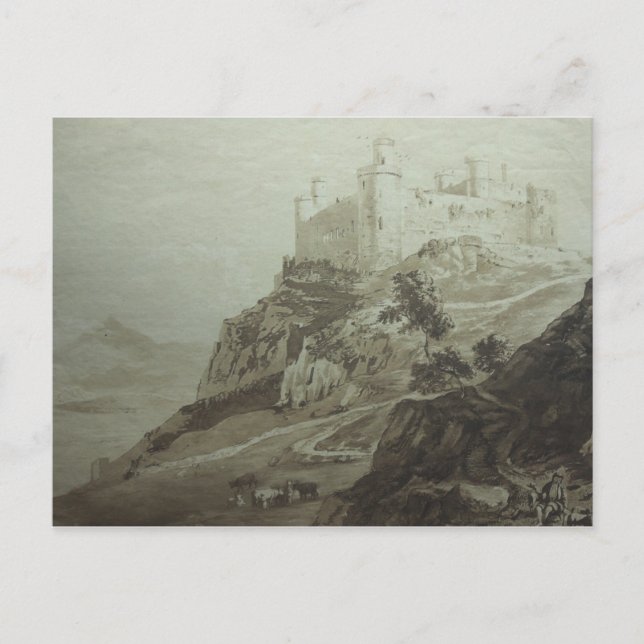 Schloss Harlech - Paul Sandby - c1800 Postkarte (Vorderseite)