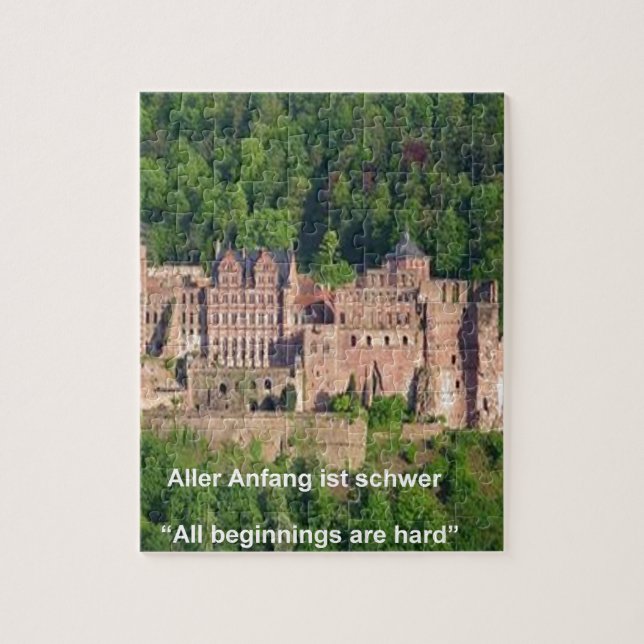 Schloss Heidelberg im Deutschen & Deutschen Sprich Puzzle (Vertikal)