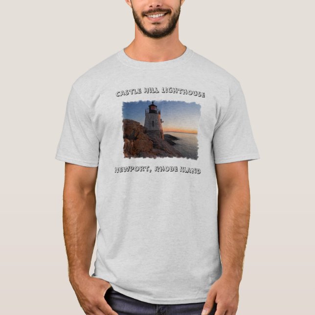 Schloss Hill Lighthouse, Newport RI Mens Tee Shirt (Vorderseite)