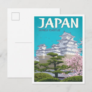 Schloss Himeji Japan Vintage Kunst Reise Postkarte
