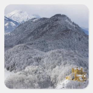Schloss Hohenschwangau Quadratischer Aufkleber