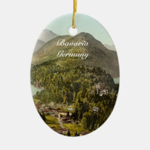 Schloss Hohenschwangau und Alpen, Bayern, Deutschl Keramikornament