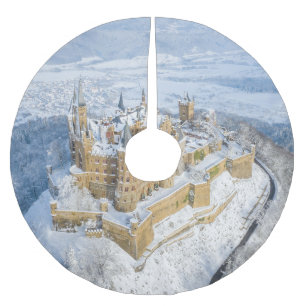 Schloss Hohenzollern: SchneeDeutschland. Polyester Weihnachtsbaumdecke