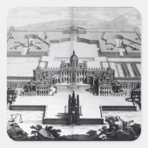 Schloss Howard, von 'Vitruvius Britannicus Quadratischer Aufkleber