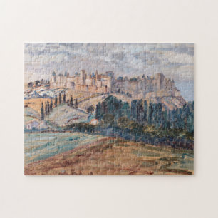 Schloss, Hügel, Baumlandschaft Puzzle
