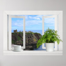 Schloss in Schottland — Offener Blick auf die Küst