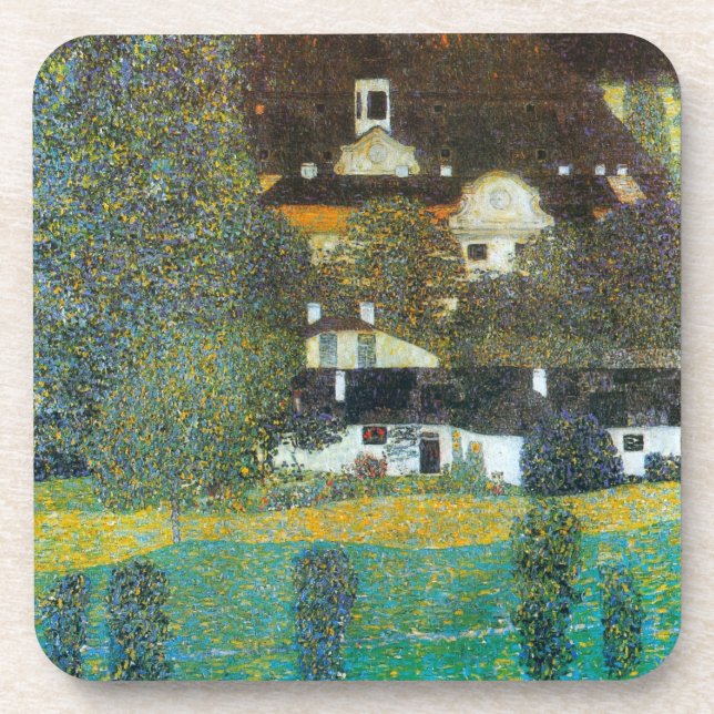 Schloss Kammer am Attersee II von Gustav Klimt Getränkeuntersetzer (Vorderseite)