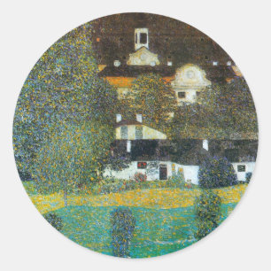 Schloss Kammer am Attersee II von Gustav Klimt Runder Aufkleber