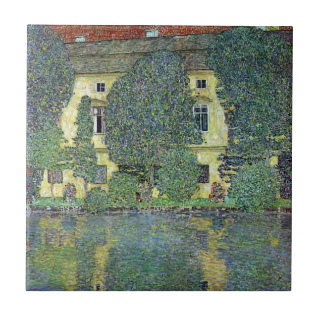 Schloss Kammer am Attersee III von Gustav Klimt Fliese (Vorderseite)