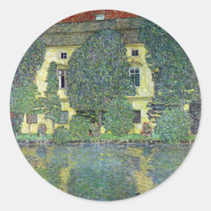 Schloss Kammer am Attersee III von Gustav Klimt Runder Aufkleber