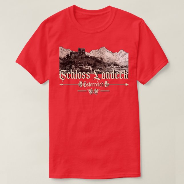 Schloss Landeck Österreich Tirol T-Shirt (Design vorne)