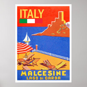 Schloss Malcesine, Gardasee, Italien Poster