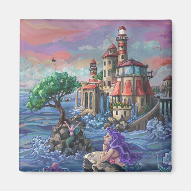 Schloss Mermaid Magnet (Vorne)